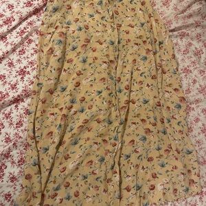 Worthington Floral Maxi Skirt in Yellow and Red